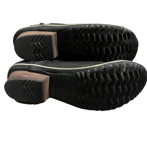 SOREL Black Leather Slimpack Slimboot Waterproof Pull On Boots - Picture 7 of 8